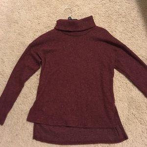 High neck red sweater